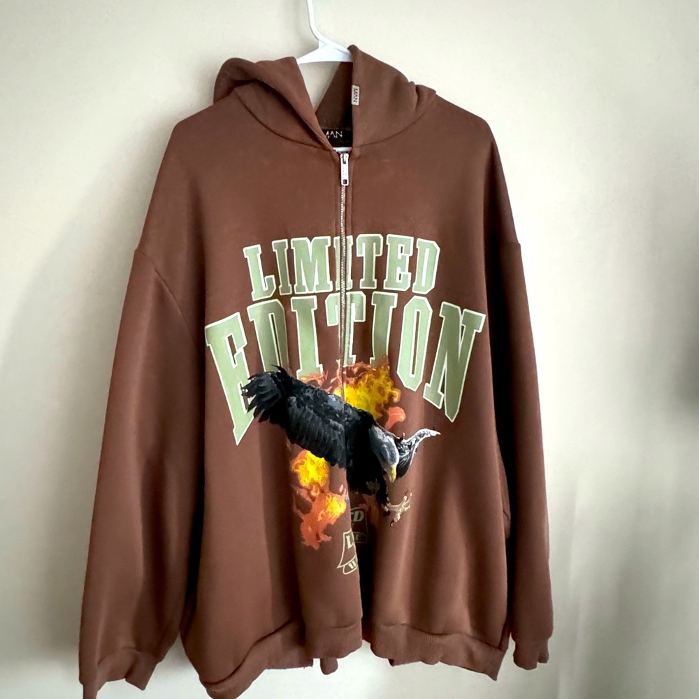Brown vintage zip up hoodie